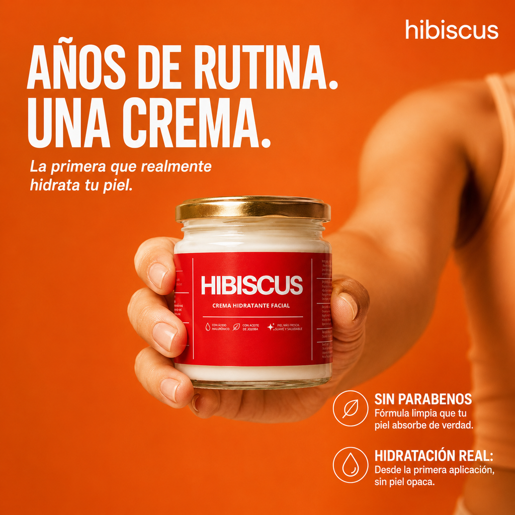 Crema Hidratante Facial Hibiscus - Nutrición 24h con Manteca de Karité