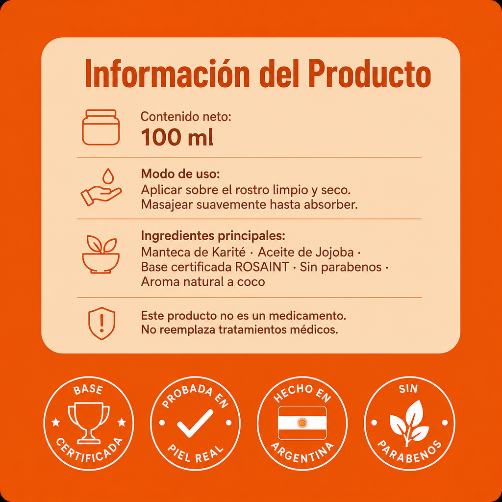 Crema Hidratante Facial Hibiscus - Nutrición 24h con Manteca de Karité